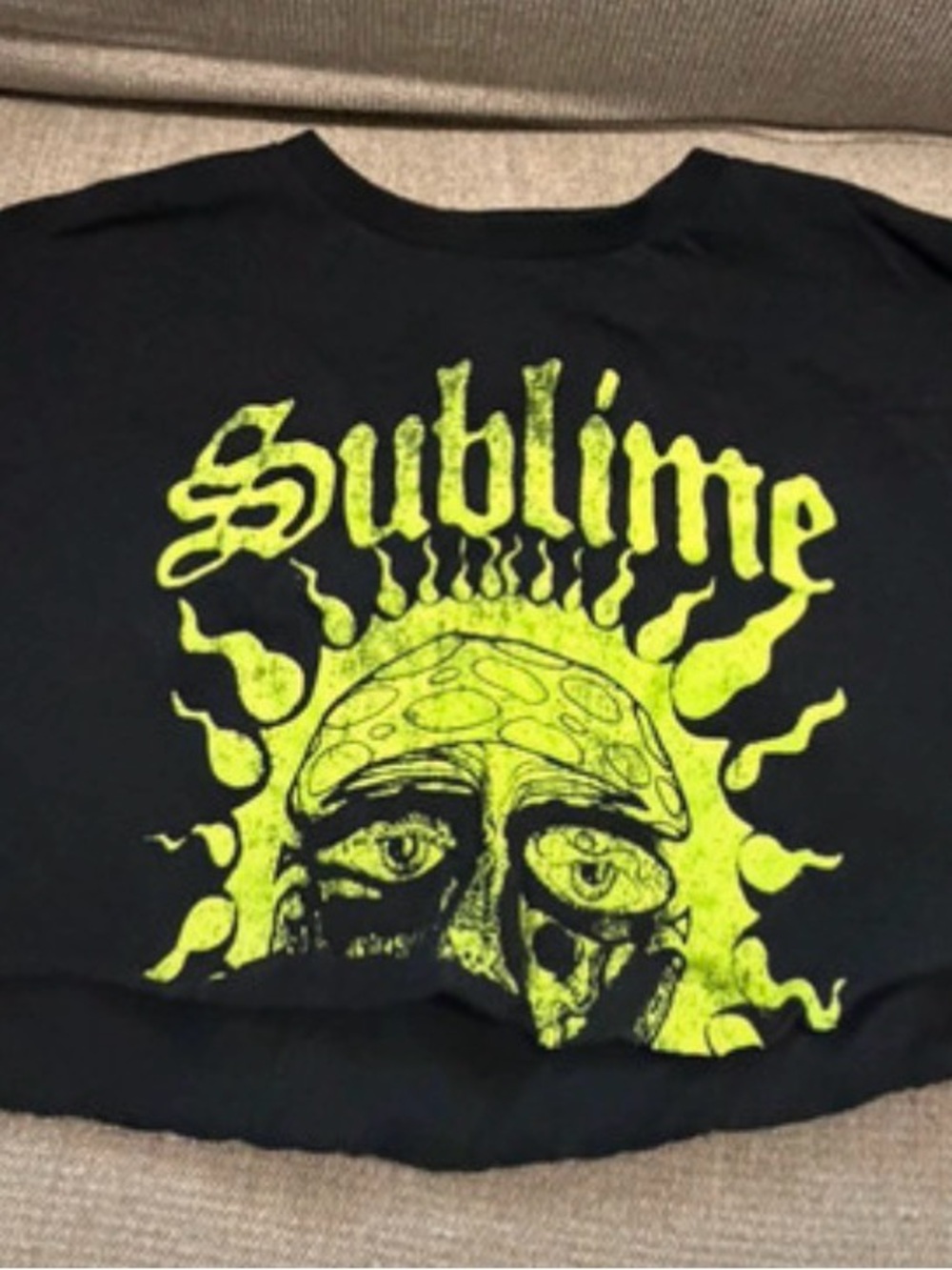 Sublime Black Tee with Neon Yellow Sun Graphic - Kids